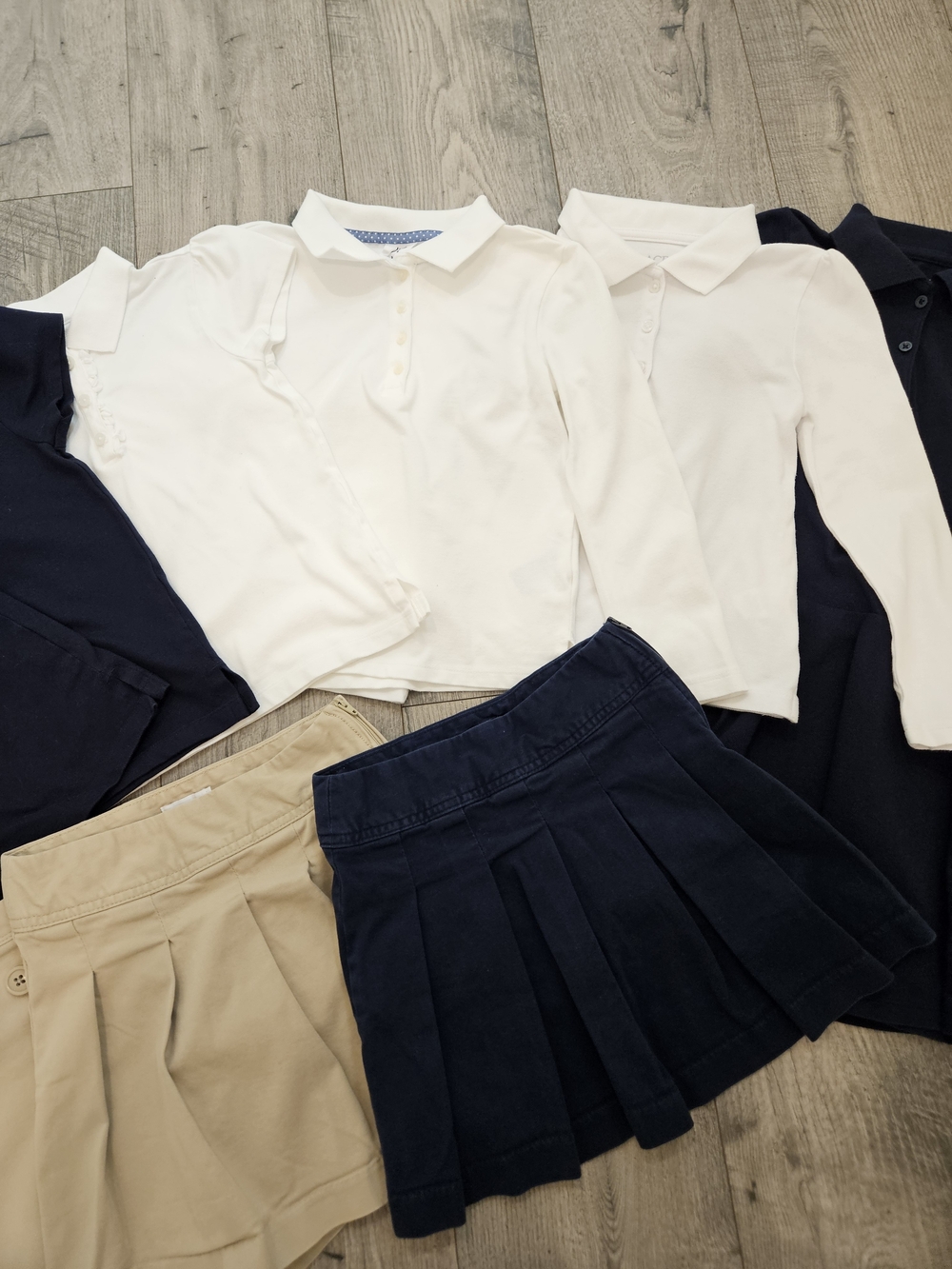 The Children's Place Preppy School Uniform Bundle Polos Skorts Top (9 Items)